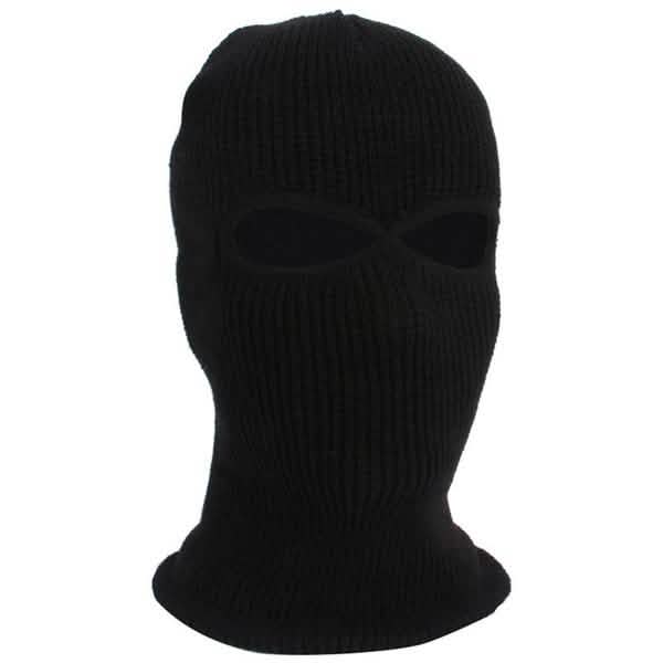2 Holes Full Face Cover Hood Knitted Balaclava Face Mask