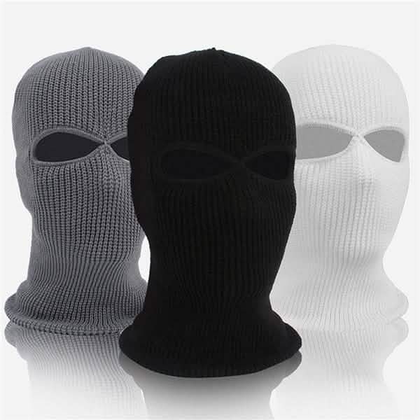 2 Holes Full Face Cover Hood Knitted Balaclava Face Mask