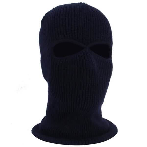 2 Holes Full Face Cover Hood Knitted Balaclava Face Mask
