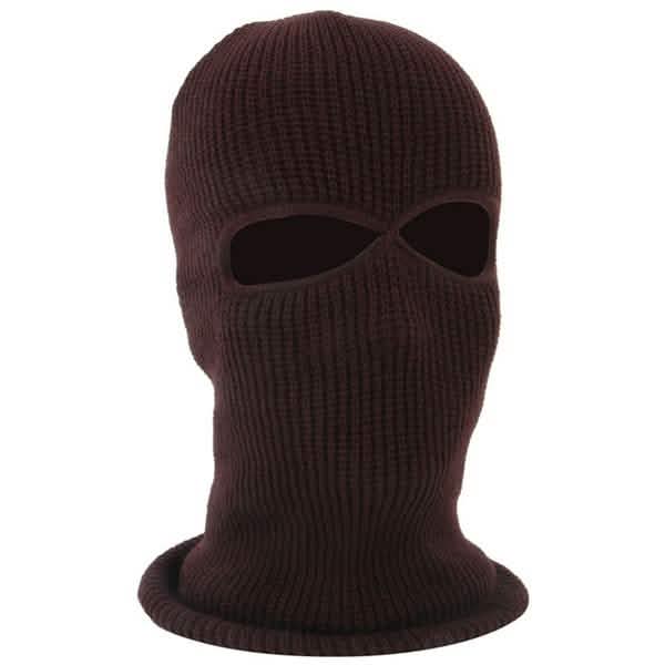 2 Holes Full Face Cover Hood Knitted Balaclava Face Mask