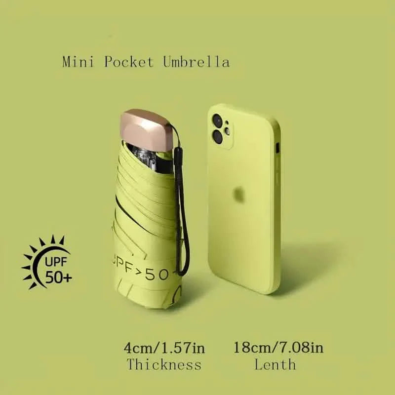 Pocket Windproof UV50 Anti-sunburn Rain Umbrella